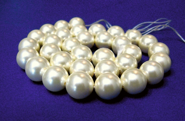 Muschelkernperlen Hellgelb 12 mm Edelstein Strang